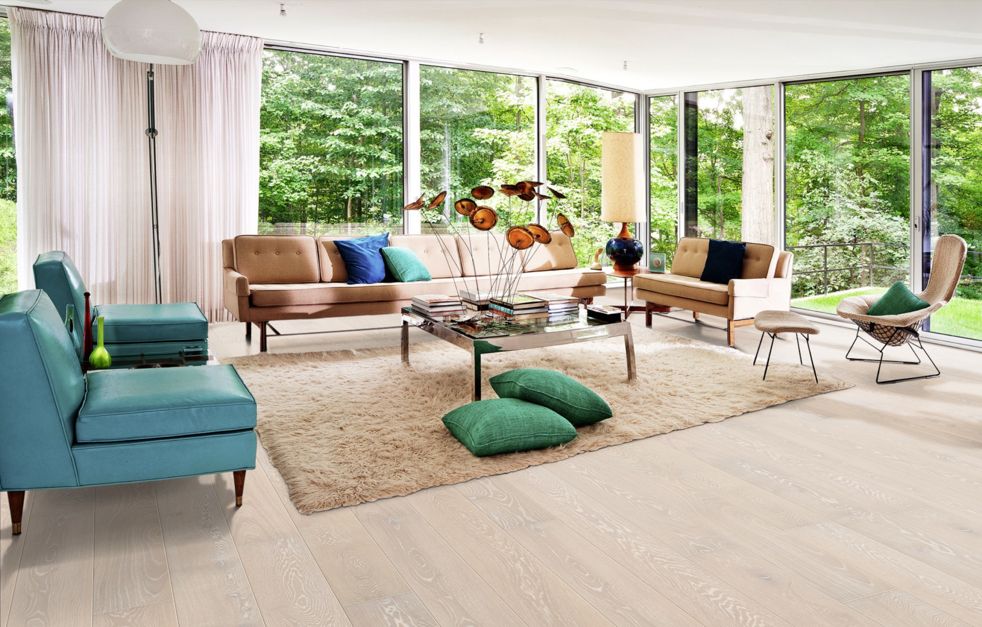 Паркетная доска Kahrs Новая классика Дуб Снег Nouveau Snow 151N8EEK0WKW220 Lively 2266×187×15 фото в интерьере